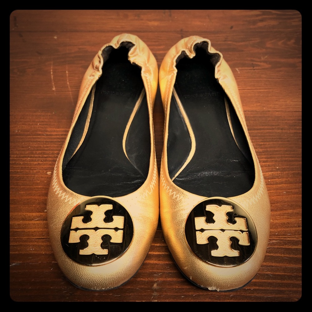 Tory Burch Gold Flats Women’s 7